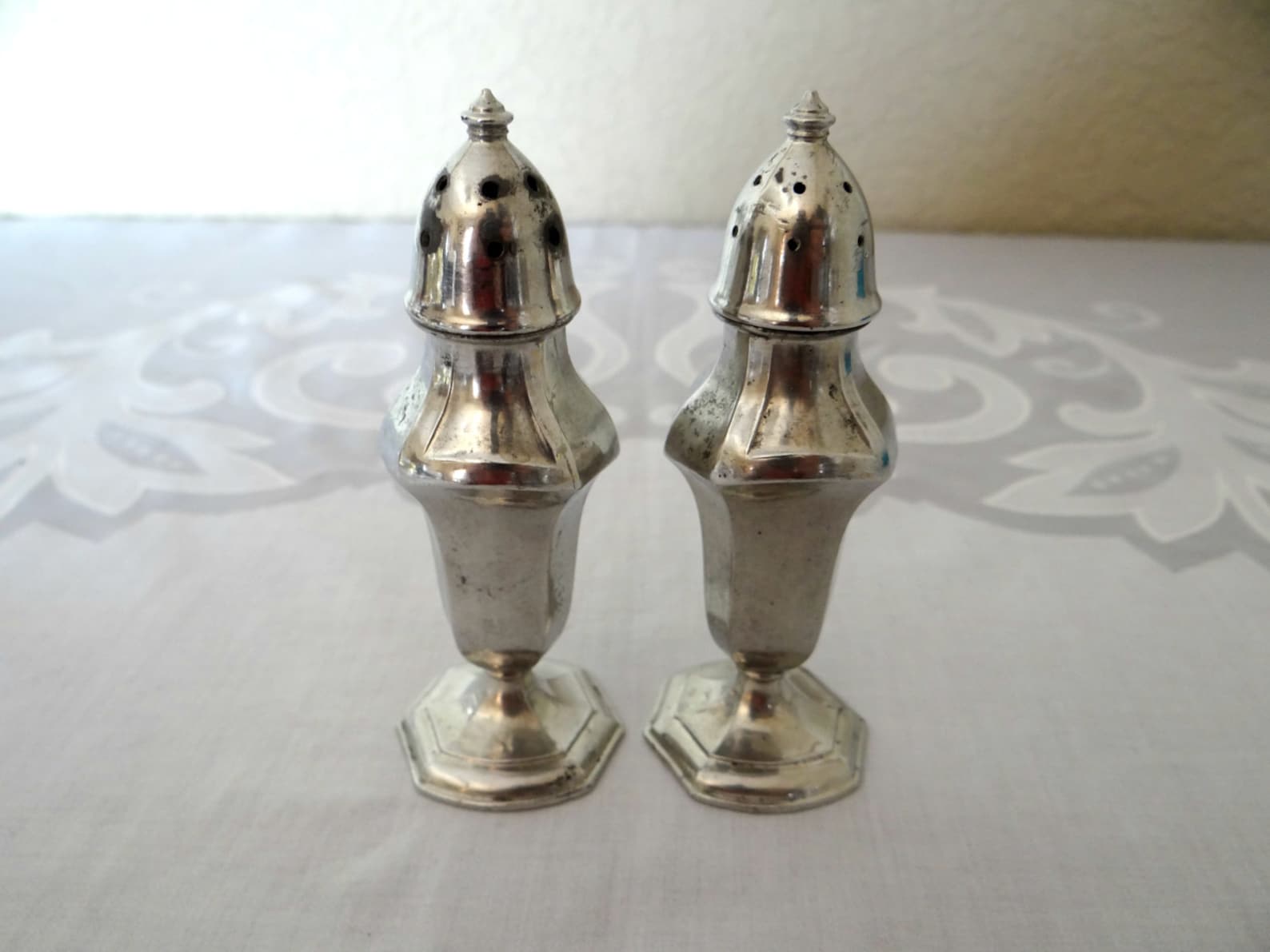 Vintage Pewter Salt & Pepper Shakers by Silver Peerless Co. Etsy