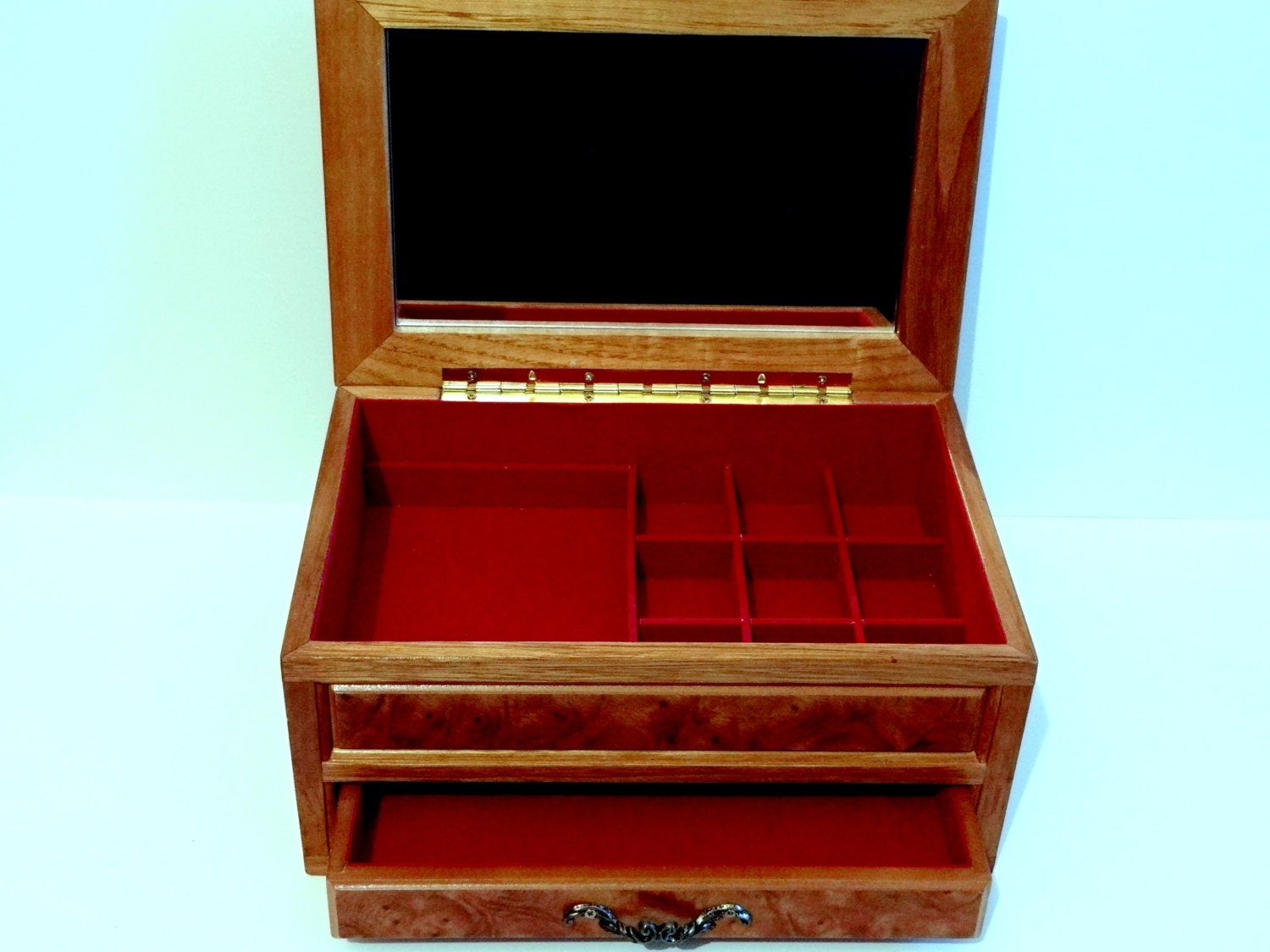 Vintage Mele Burl Wood and Oak Jewelry Box Wooden Box Etsy