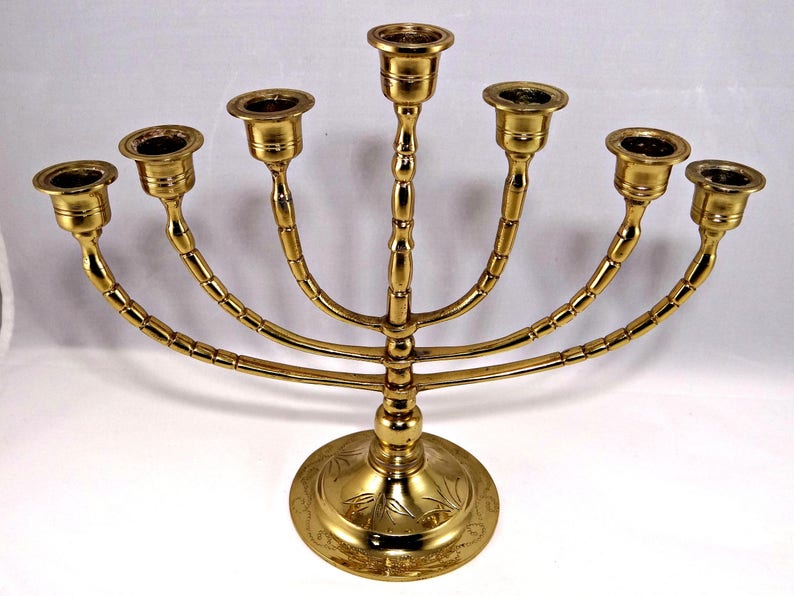Vintage Brass Menorah Candelabra Jewish Judaica Hanukkah Candelabra Lamp Menorah Religious Home Decor Chanukkah Decor Etsy Gifts