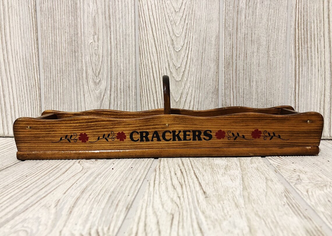 Vintage Wood Cracker Tray by GIftco in Original Box Etsy