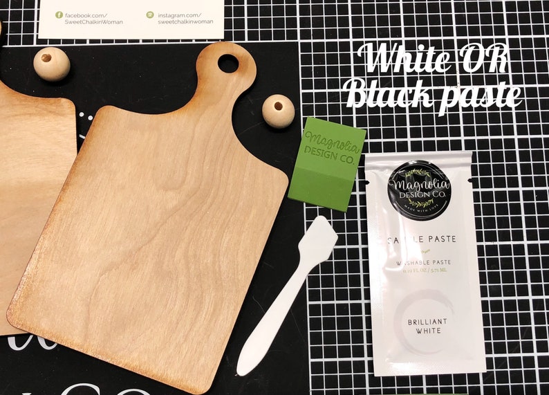 Magnolia Design Co DIY Mini Cutting Boards Kit Reusable Adhesive Silkscreen Stencil Chalk Paste DIY Craft Kit Gift Sweet Chalkin Woman image 6