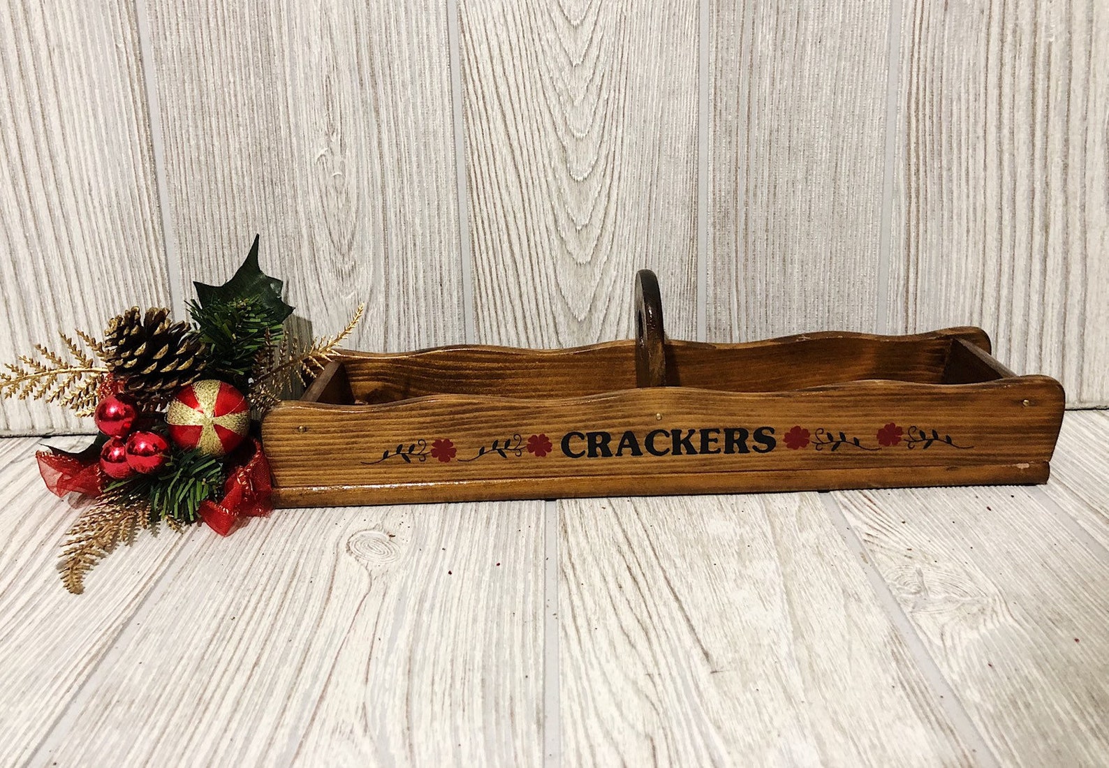 Vintage Wood Cracker Tray by GIftco in Original Box Etsy