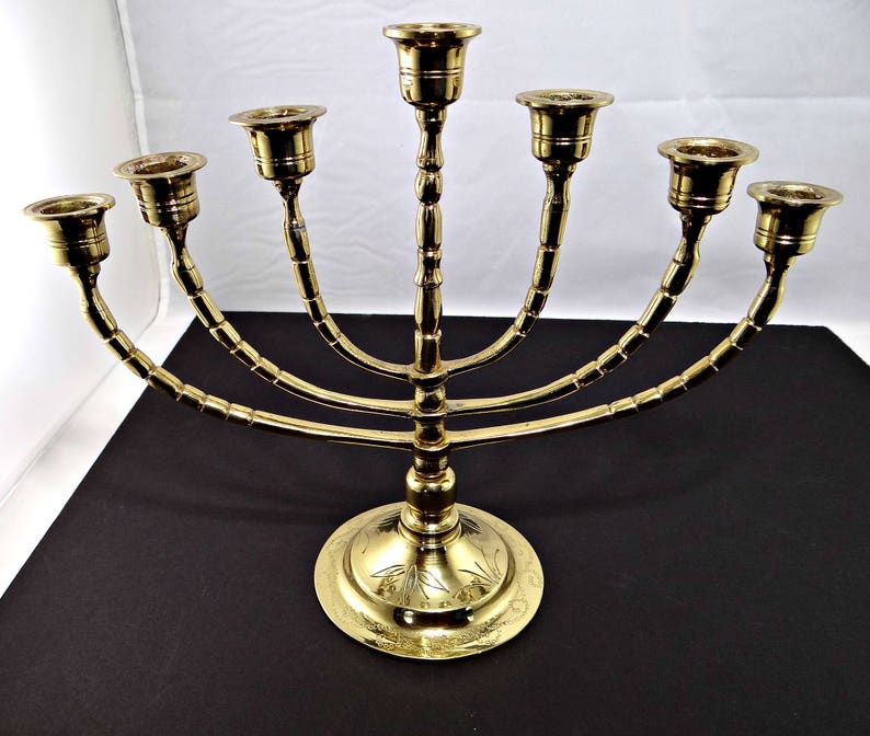 Vintage Brass Menorah Candelabra Jewish Judaica Hanukkah Candelabra Lamp Menorah Religious Home Decor Chanukkah Decor Etsy Gifts