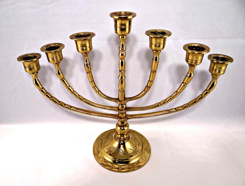 Vintage Brass Menorah Candelabra Jewish Judaica Hanukkah Candelabra Lamp Menorah Religious Home Decor Chanukkah Decor Etsy Gifts