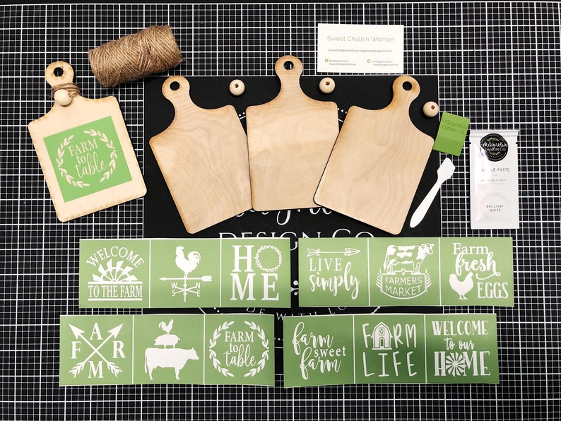 Magnolia Design Co DIY Mini Cutting Boards Kit Reusable Adhesive ...