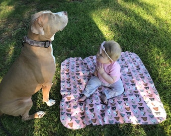 Organic Swaddle Set, Pit Bull Swaddle for Girl, APBT, Staffordshire Terrier, Staffordshire Bull Terrier, Staffie, Advocate, End BSL