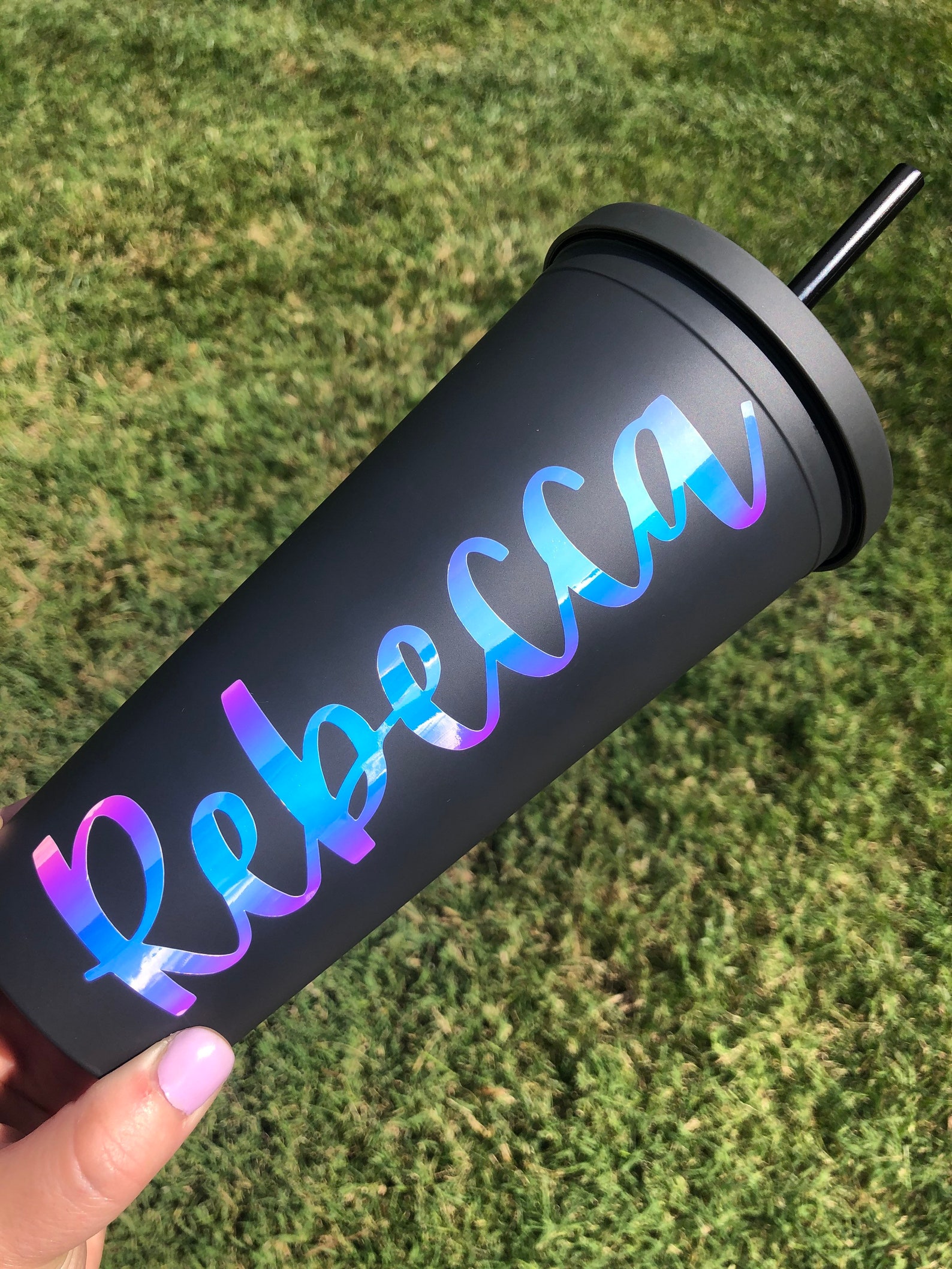 Personalized Matte Tumbler With Straw and Lid 22oz Tumbler Etsy