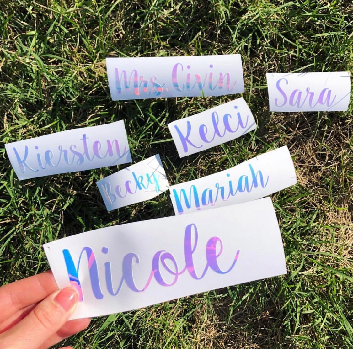 Holographic Name Decal - Water Bottle Sticker - Yeti Cup Decal - Wine…
