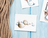 Sea Shells & Beach Glass Illustrated Card
