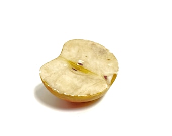 Rare Vintage Italian Carved Alabaster Stone Apple Half