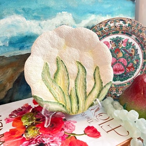Plato de coliflor Vietri italiano vintage hecho a mano