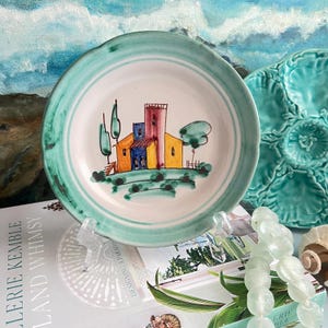 Vintage Hand Painted Green Vietri Plate
