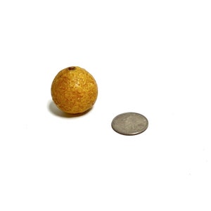 Miniature Vintage Italian Carved Marble Stone Orange with Wood Stem