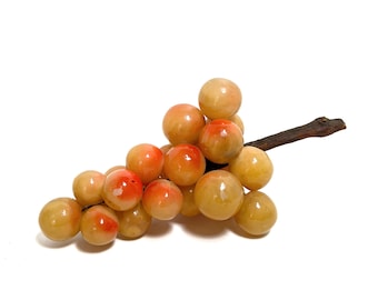 Large Vintage Italian Yellow and Orange Alabaster Grape Cluster