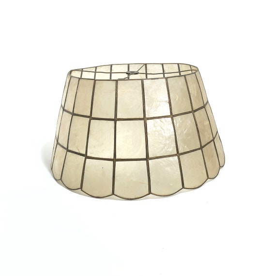 Vintage Handmade Capiz Shell And Brass Lamp Shade Etsy