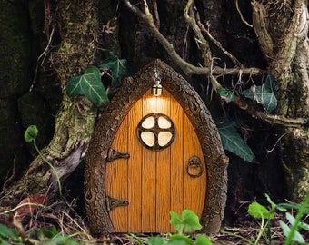 Enchanting Wooden Mini Fairy Garden Door: Whimsical Elf Door Embellishments