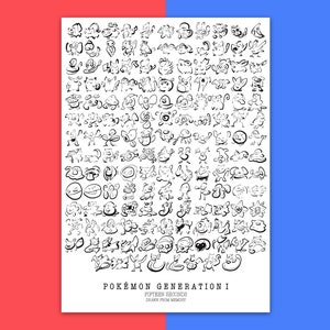 Karte "Pocket Monsters Gen I" A5 Mini-Print