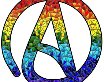 Mosaic Atheist Sticker Rainbow Pride