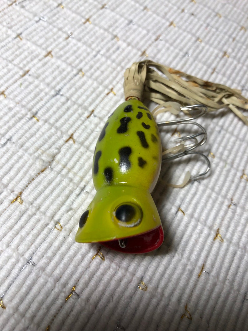 Leurre De Pêche Vintage Hula Popper – Grenouille Topwater (Collection/Restauration)