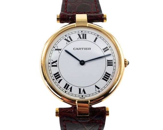 Cartier Vendome 18k Yellow Gold 30 mm White Roman… - image 1