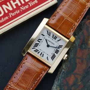Cartier Tank Française Ref. 1821 Medium 18k Gold 25 mm Original Strap & Buckle Quartz 2000s