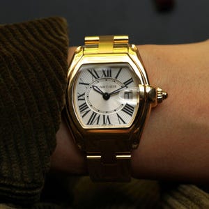 Cartier Roadster 2676 18k geelgouden armband en band 31 mm dameshorloge jaren 2000