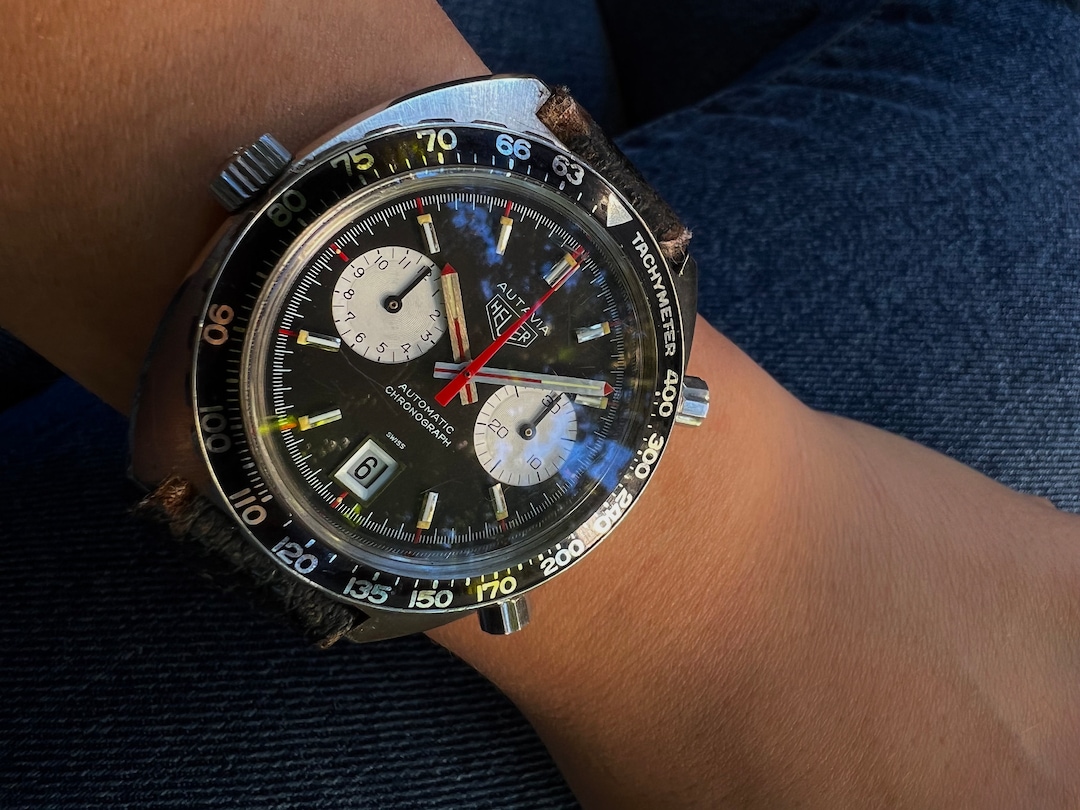Heuer Autavia 1163 Chronograph Stainless Steel Original Condition