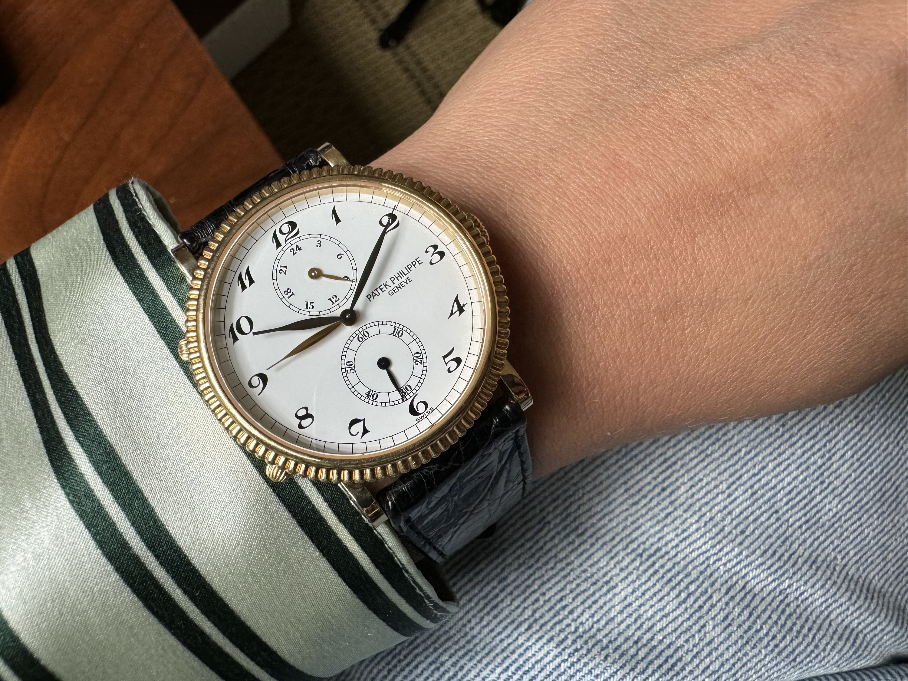Patek Philippe 5034 Travel Time 18k Yellow Gold w Deployment Buckle c. 2000s