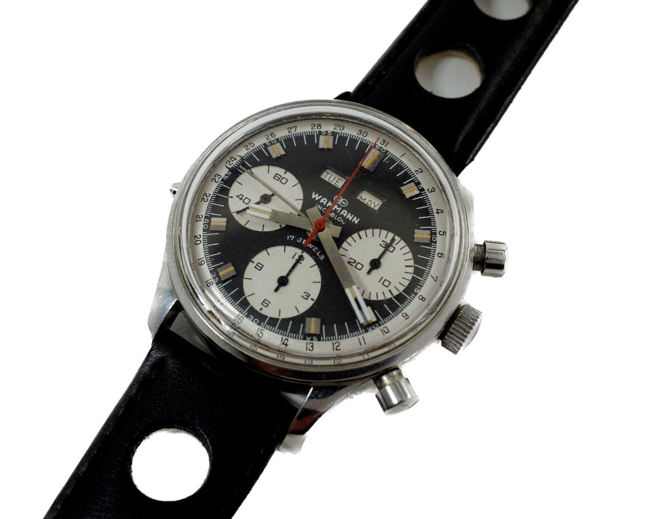 Authentic Vintage Wakmann Stainless Steel Gigandet Triple Calendar Chronograph Ref. 1309 C. 1960s Etsy Australia