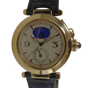 Cartier Pasha 30001 18k Gelbgold Mondphasenkalender Einsatzbox 1991