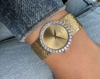Reloj Piaget para mujer con pulsera de diamantes Ref. 9190 A6c. década de 1970
