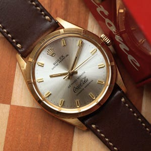 Rolex Oyster Perpetual Ref. 1005 Vintage Coca Cola Award 18k Gold 34 mm Automatic 1969-70