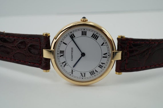 Cartier Vendome 18k Yellow Gold 30 mm White Roman… - image 4