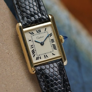 Cartier Classic Tank Craquelure - Placa chapada en oro (21 mm, manual, década de 1970)