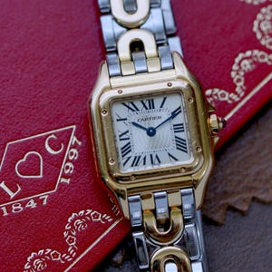 Cartier Panthere Art Deco 150 Year Anniversary Limited Ed. w/ Papers Ref. W2504651 18k Gold and Steel 1997