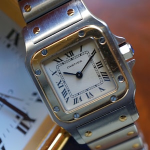 Cartier Santos Galbee 18k Yellow Gold & Steel Quartz Women's 24 mm 2000s