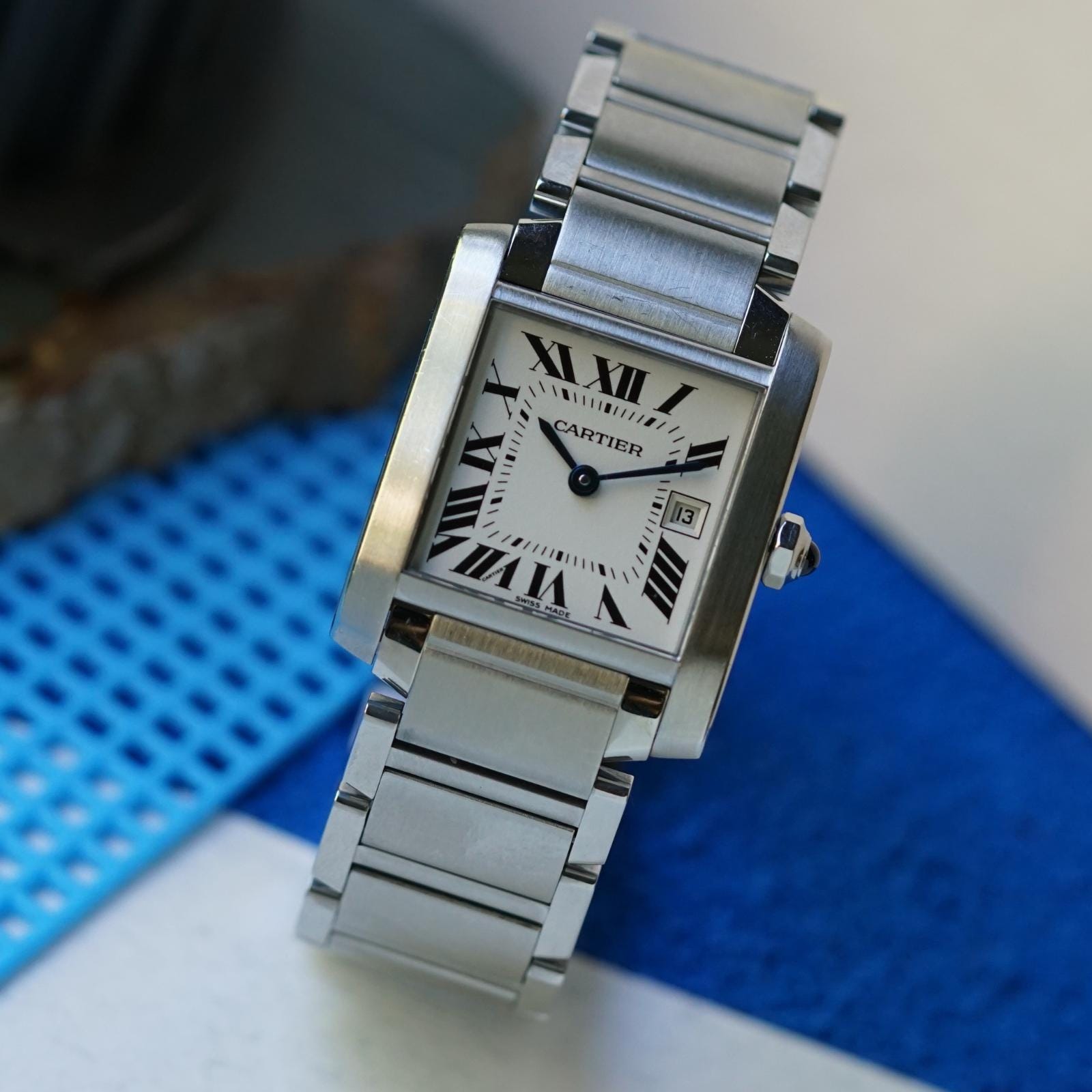 CARTIER Ladies Watch TANK FRANÇAISE Model 2465 Cartier Tank Francaise 25mm Silver Dial Watch Reference  main image 3