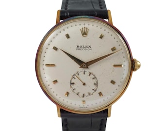 Rolex 18k Oro Giallo Precision 4410 Quadrante Originale e Finitura