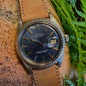Rolex 1603 Datejust 36mm Blue Stainless Steel 1977 Vintage