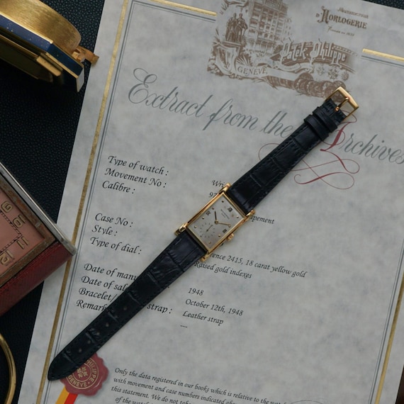 Patek Philippe Rare Ref. 2415 Rectangular 18k Yel… - image 10