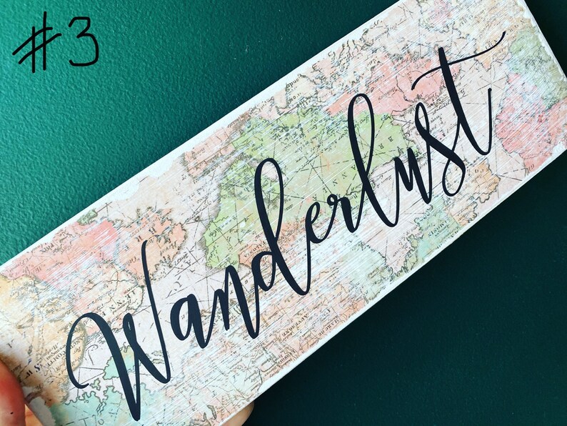 Wanderlust Sign. Travel Decor. Travel Sign. Map Decor. Etsy