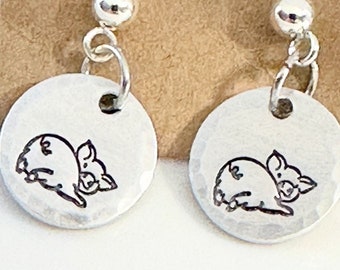 Pig Butt Earrings, Pigs, Gift for Pig Lover, Handmade Earrings, Piggy Butts, Birthday Gift, Animal Lover, Cute Earrings,