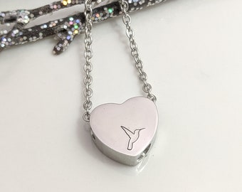 Hummingbird Urn - Hummingbird Necklace - Cremation Urn - Memorial Urn - Keepsake Pendant - Ashes Holder - Grief Gift - Sympathy Gift