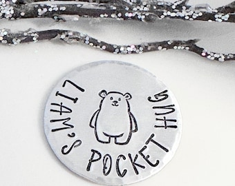 Personalized, Pocket Token, HandStamped, Gift for Him, Gift for Her, Pocket Hug, Inspirational, Gift for Kids, Back to School, Encouragement