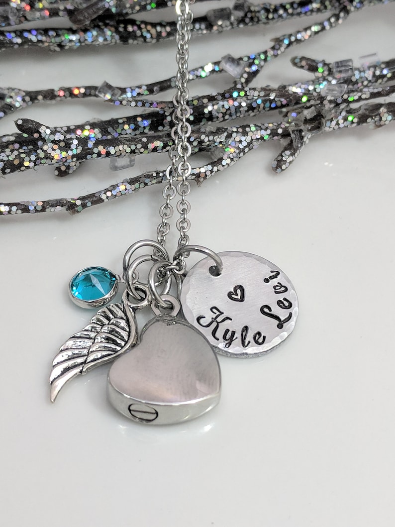 In Memory Of Ashes Necklace Urn Necklace Urn Jewelry Keepsake Jewelry Memorial Keepsake Hand Stamped Cremation Urn Jewelry