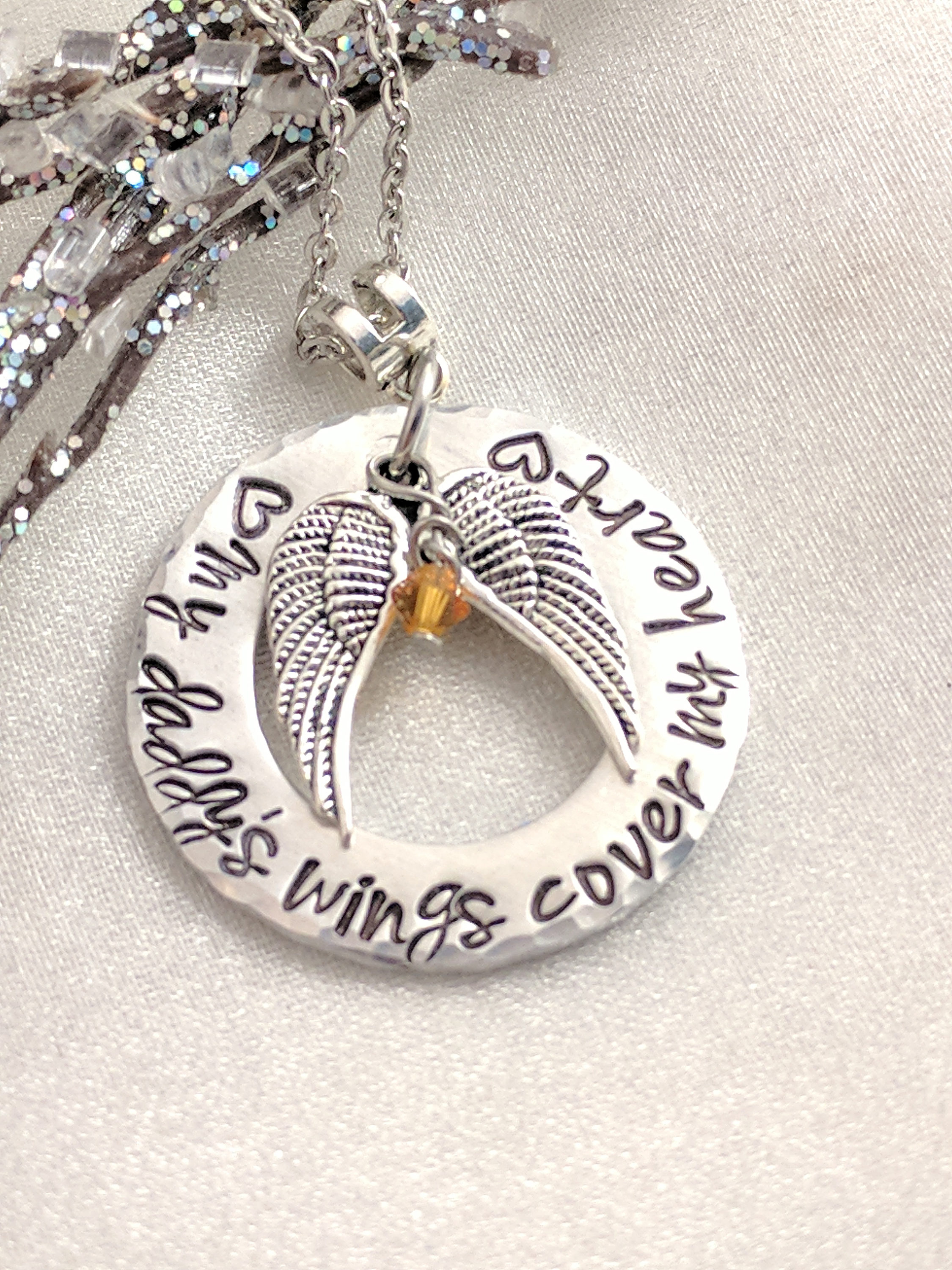 Sympathy Gift Angel Wings Loss of Dad Customized