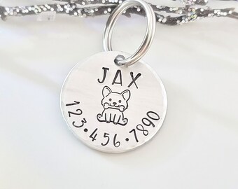 Dog Tag, Pet ID Tag, Customized, Dog Mom, Gift for New Dog, Pet Owner Gift, Cute Dog Tag, Metal Stamped, Personalized, Dog Name Tag