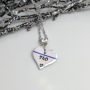 SALE - Back the Blue - LEO Support - Thin Blue Line Necklace- Police Wife Jewelry - Policewoman Necklace - Police Support - LEO
