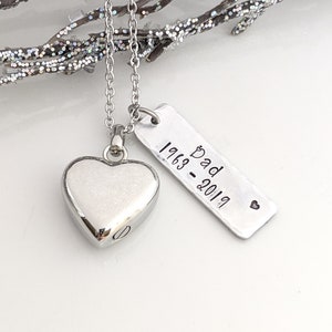 Silver Heart Urn - Personalized Urn Memorial - Urn for Ashes - Cremation Urn - Urn Necklace - Ash Necklace - Loss Gift - Urn Keepsake