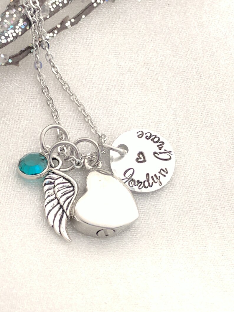 In Memory Of Ashes Necklace Urn Necklace Urn Jewelry Keepsake Jewelry Memorial Keepsake Hand Stamped Cremation Urn Jewelry